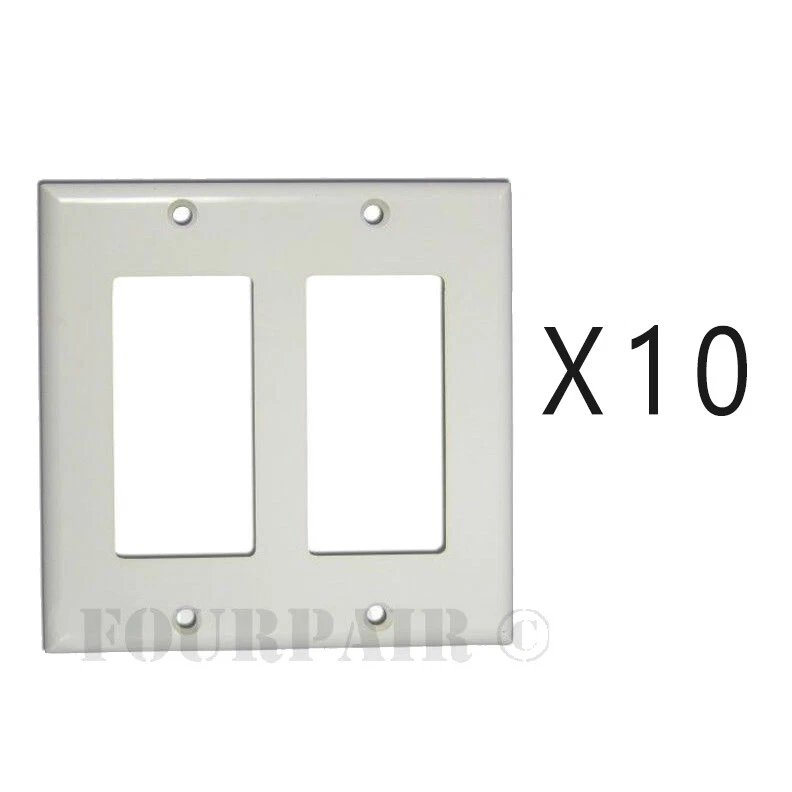 Decora Decorator Style Trim Ring Flush Wall Face Plate Double 2 Gang GFCI White