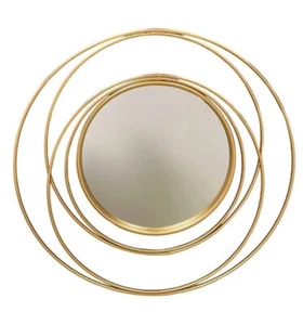 Espejo de Pared Negro Circular Arte Clásico Metal Hierro Marco Pared Decoración Salón 50cm - Imagen 1 de 6