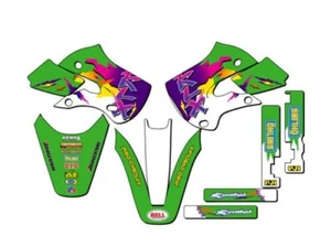 2002-2009 KLX 110 THROWBACK Green Senge Graphics Kit Compatible with Kawasaki - Picture 1 of 10