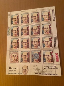E. F. HIGGINS III perforated VITTORE BARONI faux-stamp series—1983 DooDA Post - Picture 1 of 2
