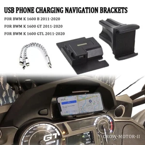 Phone Navigation Bracket USB Charger Holder Mount For BWM K 1600 B & K 1600 GTL - Picture 1 of 15