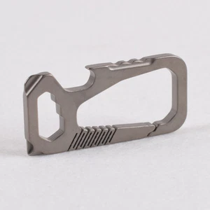 Outdoor Titanium TC4 Key Chain Carabiner Bottle Opener Portable Multi EDC Tool - Picture 1 of 10