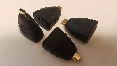 HDMI-Mini (f) to HDMI-Micro (m) Adapter Gold HDTV 4K HD 3D Cable LOWEST PRICES! - Image 1 of 4