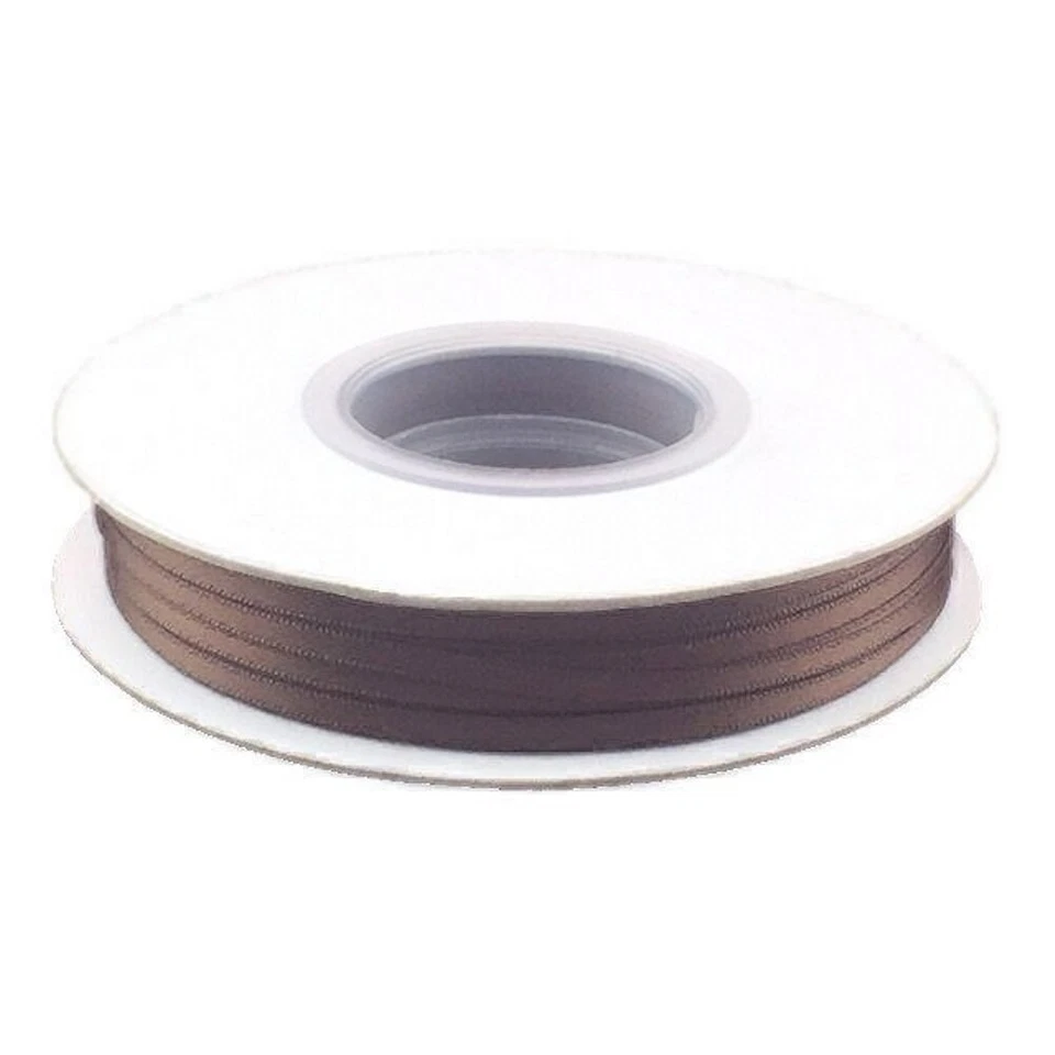 Narrow Brown Ribbon | Seal Brown Satin Ribbon - 1/8in. - Double Faced - 100 Yds - Image 1 of 1