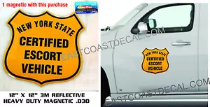 QUALSIASI STATO ESCORT PILOTA RIFLETTENTE DI SICUREZZA segno magnetico NUOVO resistente acceso e spento - Foto 1 di 2