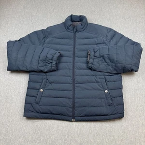 J. Crew Authentic Jacket Mens Large Blue Quilted Puffer Full Zip Winter Coat - Picture 1 of 11