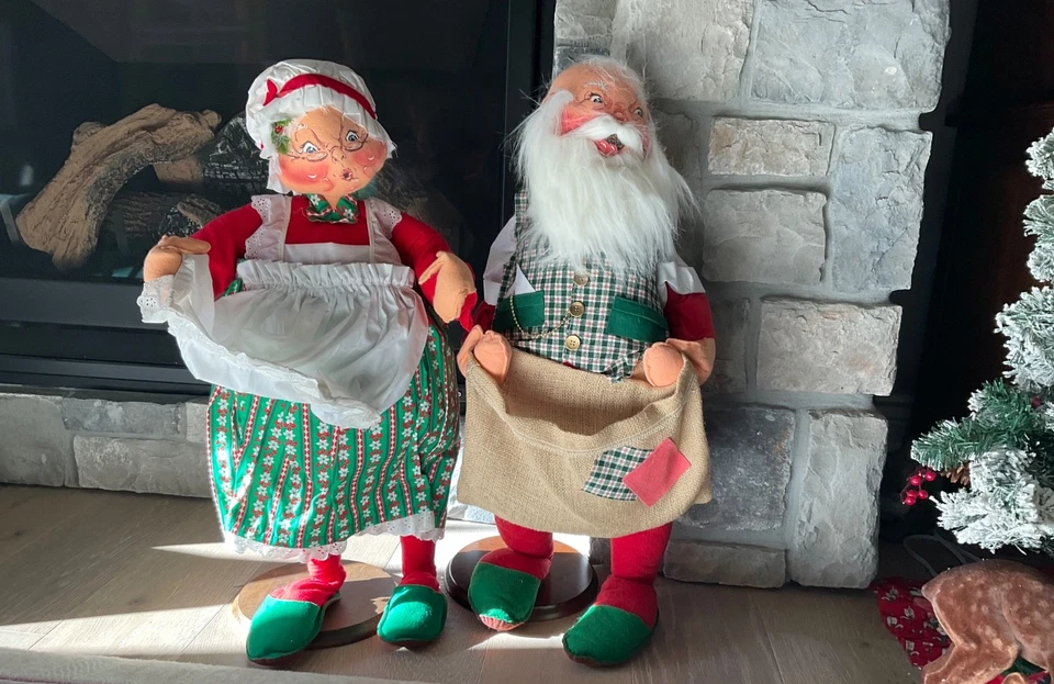 Annalee #801 vintage de Papá Noel y señora Claus 32" de alto 1983 Foto 1 de 4