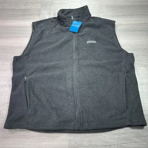 NEW Columbia Vest Mens 2XL Gray Steens Mountain Fleece Full Zip Outdoor Hiking - Picture 1 of 10