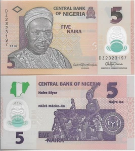 NIGERIA 5 NAIRA 2018 UNC DZ,REPLACEMENT NOTES,NKPOTIKI TRADITIONAL DANCERS WITH - Picture 1 of 1