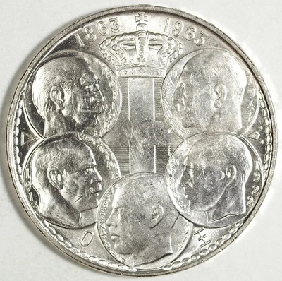 Grecia 1963 100 Aniversario de 5 Reyes ☆ 30 Dracmai Plata Sin Circular ☆ 144 Foto 1 de 2