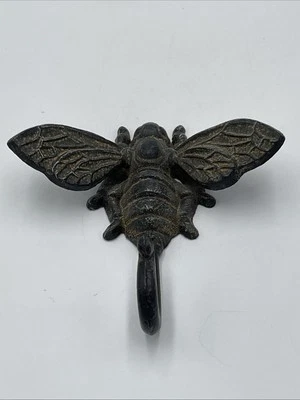 Gancho de pared de metal de hierro fundido vintage Bumble Bee para toallas sombreros ropa jardín Foto 1 de 4