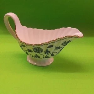 SPODE COLONEL BLAUE SAUCIERE, BLUMEN, 7 7/8"×3 3/4" - Bild 1 von 9