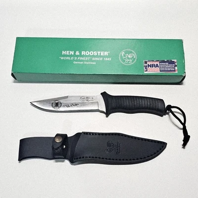Hen & Rooster Bowie Knife Clip Point Rubber Handle 10.5 Inch NRA Bill Of Rights - Image 1 of 4