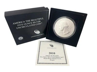 2010-P Mount Hood National Forest 5 oz Silver ATB with US Mint Box & COA - Image 1 of 4