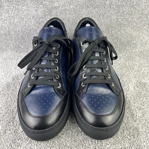 Paul Smith PS Hansen Leather Trainers Black & Blue Size UK 10 EU 44 Italy - Picture 1 of 13