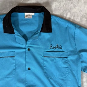 Cruisin USA Bowling Shirt Herren Large Chain Stitch Vintage Style Rookie Blue - Bild 1 von 11