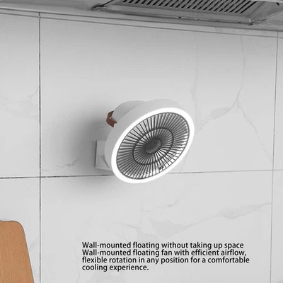 Small Wall Mount Fan With Remote Control Mini Oscillating Fan With Night Lig SPG - Image 1 of 4