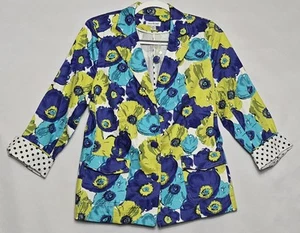 Giacca blazer donna Joan Rivers verde blu viola nuova senza etichette taglia 8 - Foto 1 di 6
