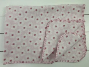 BABY CONNECTION Blanket Lovey Pink White Fleece Flower Dot Print - Picture 1 of 4