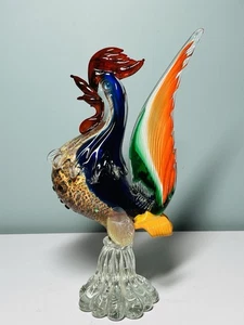 Vintage 1950 Murano AVEM Jeweled Belly Rooster Original Label - Picture 1 of 9