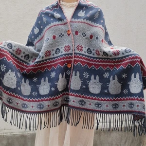 Japan Studio Ghibli My Neighbor Totoro stola con bottoni "modello fiocco di neve" - Foto 1 di 15