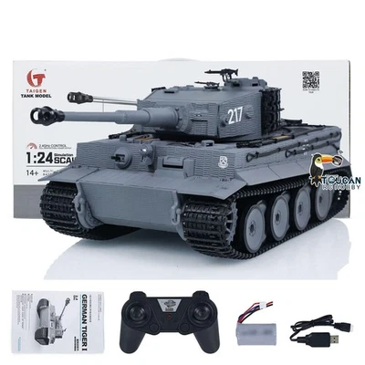 USED Taigen 1/24 RC Battle Tank Tiger I RC Military Tanks Model Infrared Combat - Image 1 of 4
