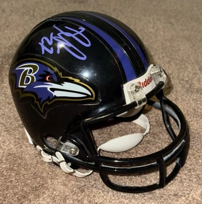 Minicasco autografiado firmado por Ray Rice Baltimore Ravens JSA talla 3 5/8 Foto 1 de 4