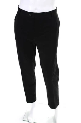 Pantalón Charles Tyrwhitt Para Hombres Cremallera Mosca Plisado Negro Algodón Talla 36x30 Foto 1 de 4
