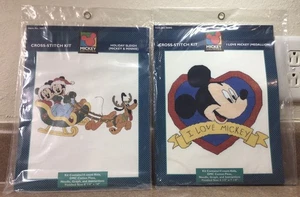 LOT 2 KITS DISNEY CROSS STITCH KITS “I Love Mickey”-36002—“Holiday Sleigh”-36015 - Picture 1 of 2