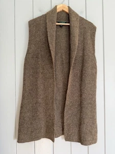 Lauren Ralph Lauren Cardigan Sweater L Large Lambswool Mohair Shawl Collar Vest - Picture 1 of 5