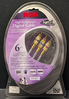 RCA DT6DC Video Digital Component Cable 6ft High Perf HDTV Monitor DVD Brand New - Image 1 of 2