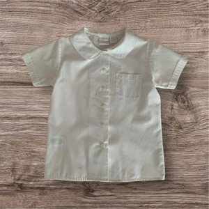 Izod Shirt Button Up Peter Pan Short Sleeves Collar White Girls S (7) Regular - Picture 1 of 13