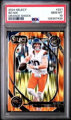 2024 PANINI SELECT ORANGE SHOCK #221 BO NIX ROOKIE RC /399 PSA 10 GEM MINT - Image 1 of 3