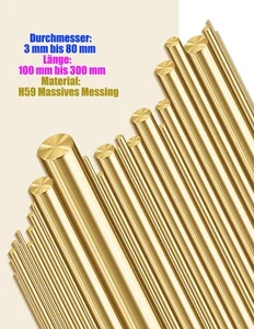 Messingstäbe H59 Messing Solide Rundstab Stange Metall Welle Vollmaterial 3-80mm - Picture 1 of 16