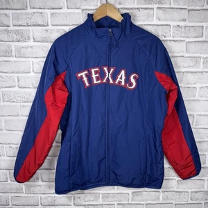 Chaqueta Majestic Texas Rangers Para Hombre L Azul Forrada de Vellón MLB Colección Auténtica - Imagen 1 de 8