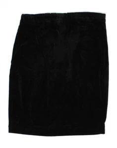 VINTAGE Damen Samt gerader Rock W26 Small schwarz Baumwolle BX13 - Bild 1 von 2