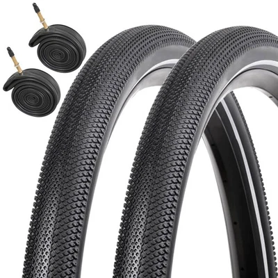 Fahrradreifen 27,5 x 1,95 Nutrak Speedster & Presta Schläuche Pannengurt & reflektierend