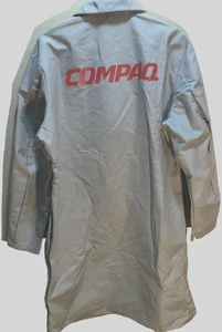 Compaq Lab Long Coat Vintage 80s 90s Image Plus Red Kap Gray Computer 44-RG - Picture 1 of 3