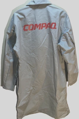 Compaq Lab Long Coat Vintage 80s 90s Image Plus Red Kap Gray Computer 44-RG - Image 1 of 3