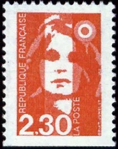 France Yvert Num 2629 ** 2f30 dentele 3 cotes Marianne de Briat 1990 - Foto 1 di 1