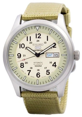 Seiko 5 Military Automatic Sports Japan Made SNZG07 SNZG07J1 SNZG07J Men's Watch - image 1 of 4