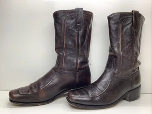 BOTAS VAQUERAS DE COLECCIÓN PARA HOMBRE SIN MARCA PUNTA CUADRADA MARRÓN OSCURO TALLA 10.5 B - Imagen 1 de 10