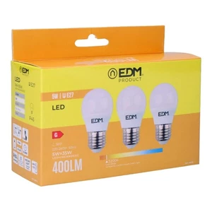 Pack de 3 bombillas LED EDM 98201 G 35 W 5 W 50 W E27 3200 Lm Ø 4,5 x 8 cm [3 - Imagen 1 de 5