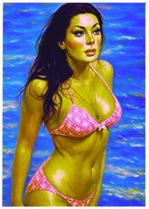 EDWIGE FENECH * ACEO personalizado * novedad divertida * CELEBRIDAD * tarjeta de arte * ATC - Imagen 1 de 2