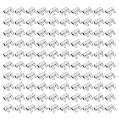 5x4x10mm Wire Rope Cable Clamp, 100 Pack Nickel-plated Brass Clips, Nickel Tone - image 1 of 4