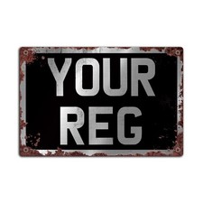 TARGA personalizzata STILE METAL Placca, vintage personalizzato REG Piastra Placca