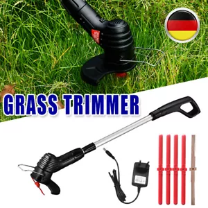 Akku Rasentrimmer Grasschneider Freischneider Elektro Trimmer Motorsense Neu - Bild 1 von 10