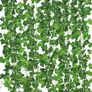 12 Pack Fake Vines for Room Decor Artificial Ivy Garland with Clip Green Flowers - Picture 1 of 9