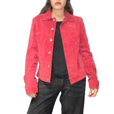 Chaqueta de gamuza roja para mujer, talla 10 Foto 1 de 4