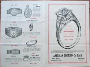 Art Deco Watches & Jewelry 1920s Jeweler Advertising Flier/Catalog - Montreal - Picture 1 of 2